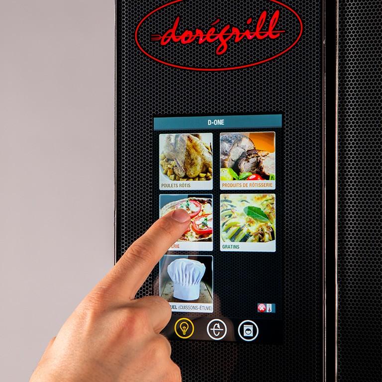 Rôtissoire électrique a balancelles auto-nettoyante façade à écran tactile D-ONE Doregrill_4