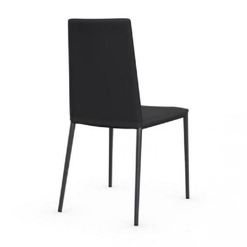 Lot de 2 chaises italiennes BOHEME - Gris - Structure en acier et assise en synderme_4