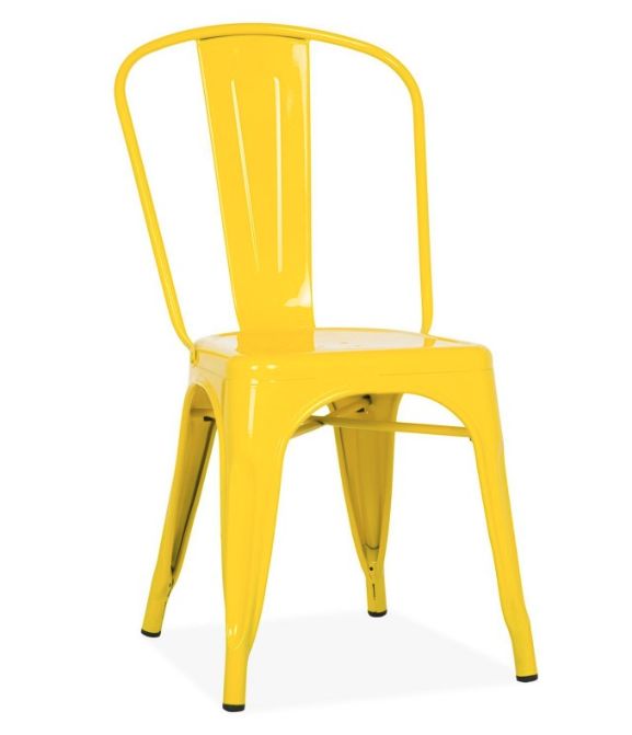 Chaise de terrasse style vintage - Structure acier - Usage intérieur/extérieur - Lot de 4 unités_4