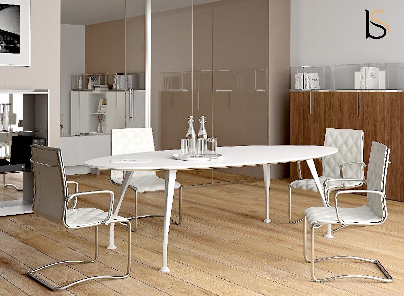 Table de réunion Segno forme ovale - Dellarovere - 200, Noyer_4