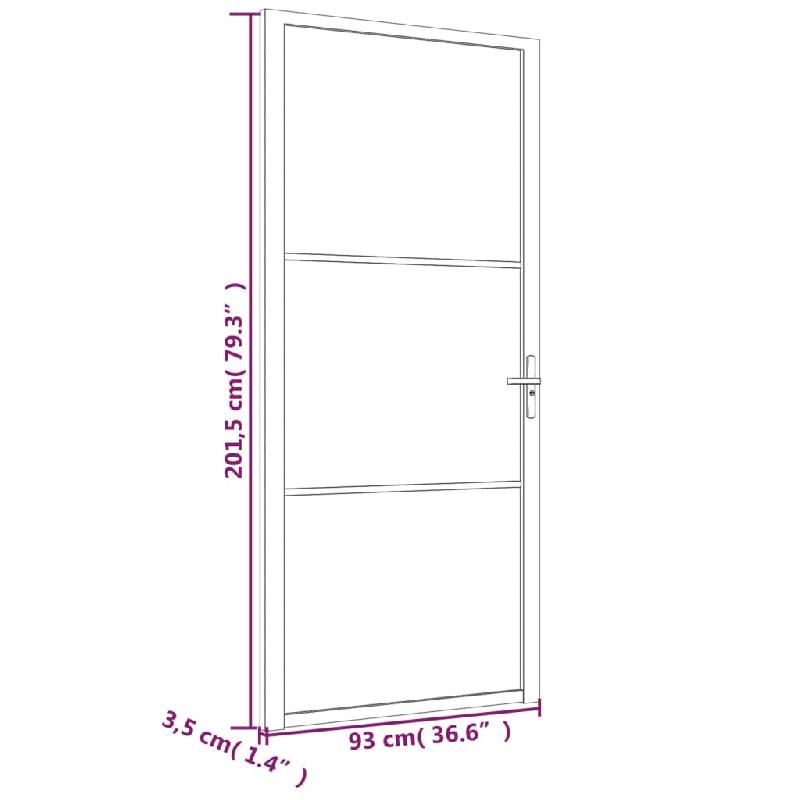 Vidaxl porte intérieure 93x201,5 cm blanc verre esg et aluminium 350570_4