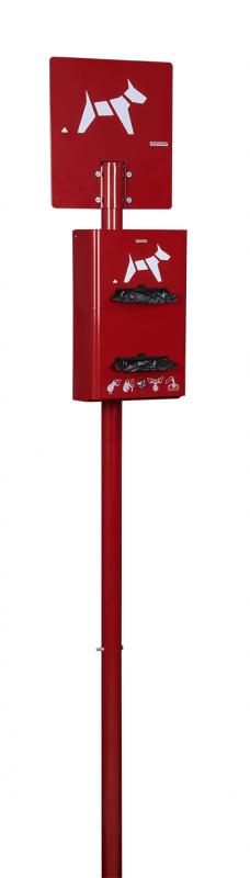 Borne de propreté hygiène canine sur poteau - 400 sacs - acier poudré anti-UV - antivandalisme - Hygeca_4