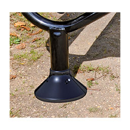 Banc public avec assise et dossier en tôle d'acier perforée - OSLO - structure en tube acier Ø 76 mm_4