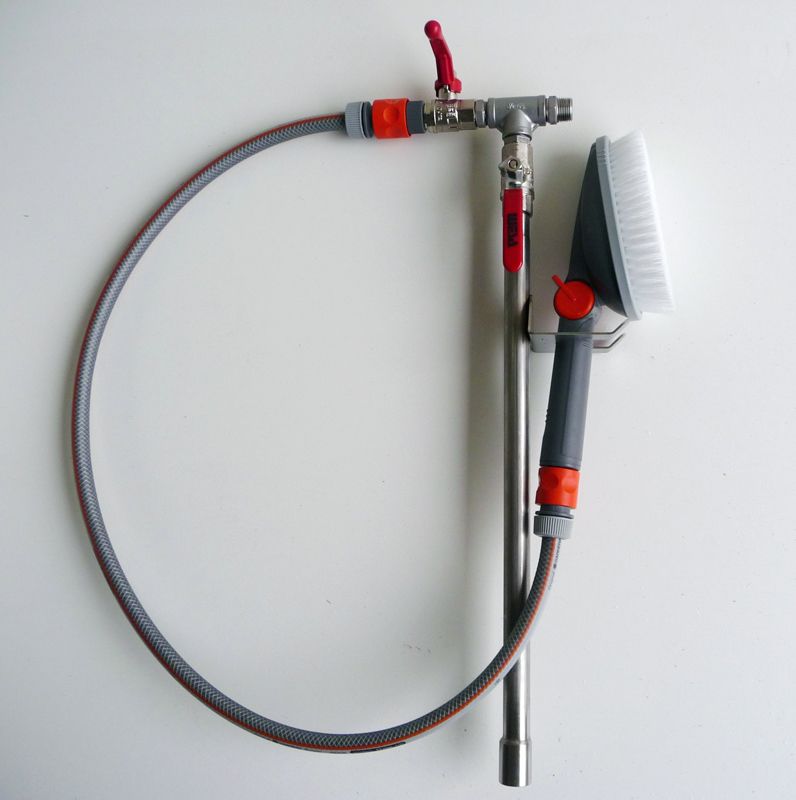 Lave-chaussures avec bassine - Acier inoxydable - Adapté pour 1 à 3 personnes - Brosses de nettoyage et système de régulation d'eau_4