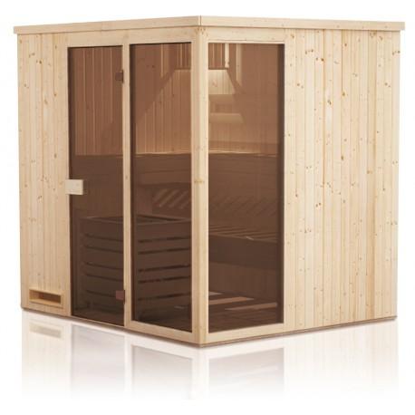 Cabine de sauna 194x175x199 en épicéa avec poêle HARVIA VEGA 8KW à commande déportée_4