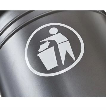 Corbeille publique Vanoise - 40 Litres - Acier avec pied latéral cintré - Verrouillage par serrure et clé triangle_4