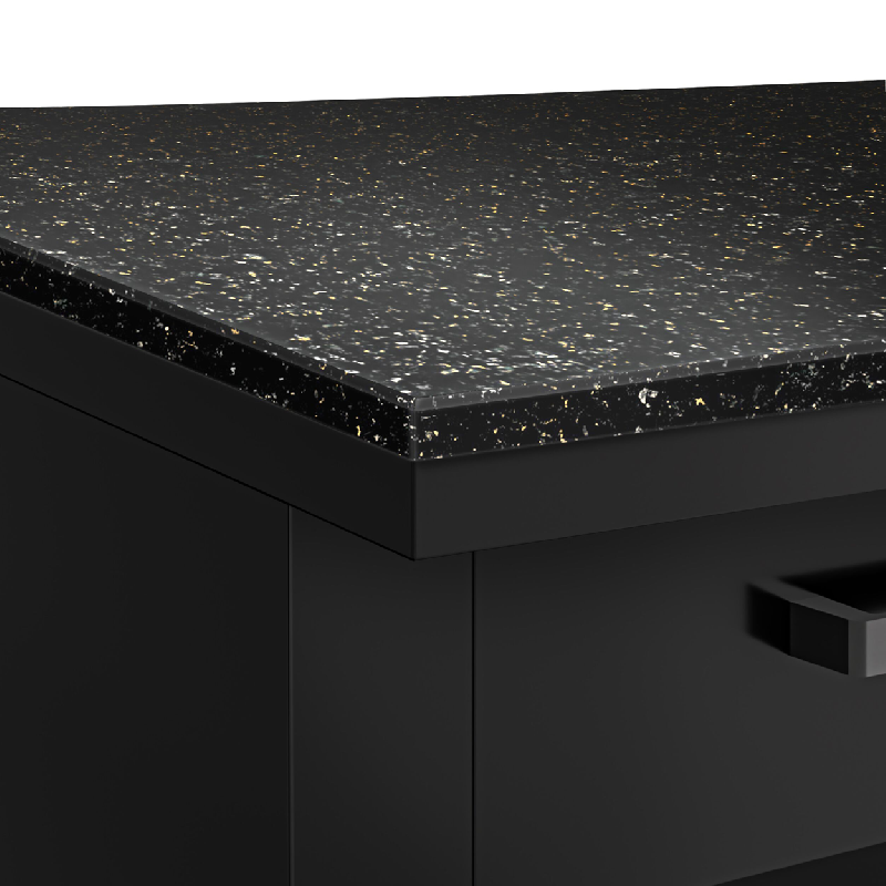 Table de caisse - 60 cm - façade noire - plan de travail en granit noir_4