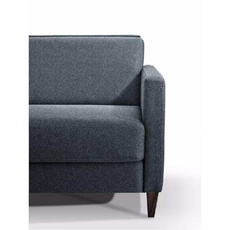 Canapé convertible express Oslo tweed bleu azur - Couchage 140x197 cm avec matelas 16 cm et sommier lattes Renatonisi_4