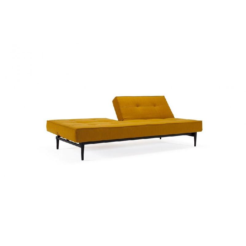 Canapé-lit Innovation Living Splitback Styletto - convertible 115x210 cm, pieds chêne noir, tissu Elegance Burned Curry_4