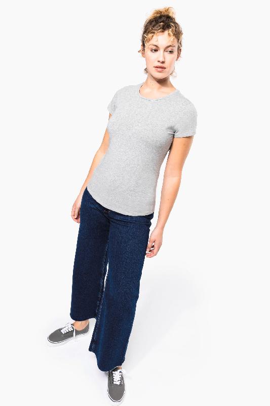 T-shirt col rond manches courtes femme - Kariban - Réf: K3013 - Coupe moderne et près du corps - 97% coton / 3% élasthanne_4