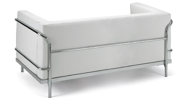 Canapé d'accueil en cuir noir ou blanc 2 places So Spinea - L01_4