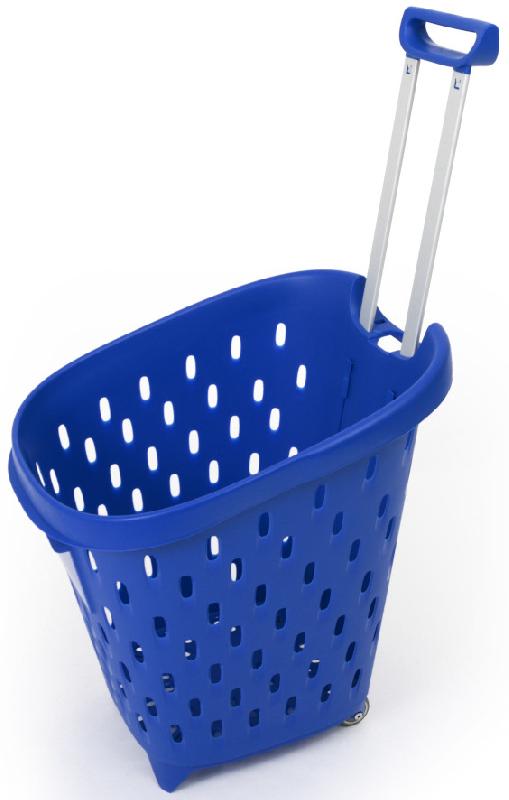 Panier couleur 56 litres à 4 roulettes - Noir foncé RAL 9005, Rouge signalisation RAL 3020_4