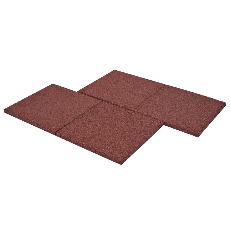 Vidaxl carreaux de protection antichoc 18pc caoutchouc 50x50x3cm rouge 276271_4