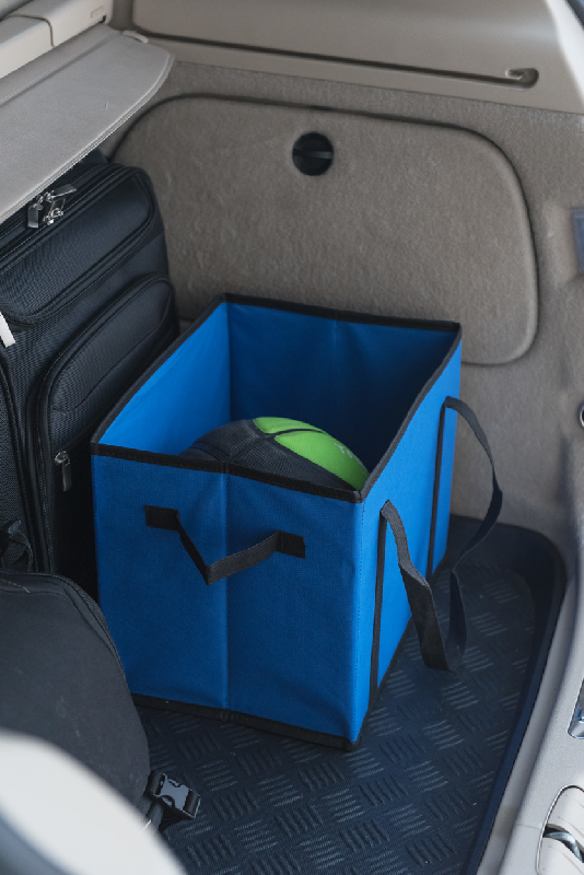 Sac de rangement pliable en non-tissé - avec poignées - pour coffre de voiture - couleur bleue_4