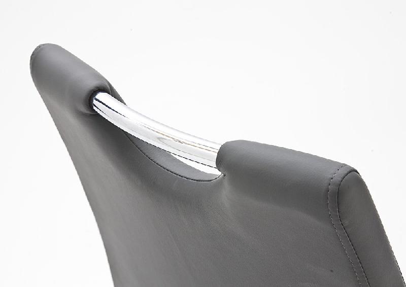 Lot de 4 chaises Kilou - tissu gris avec piètement luge en tube laqué noir mat - design chic_4