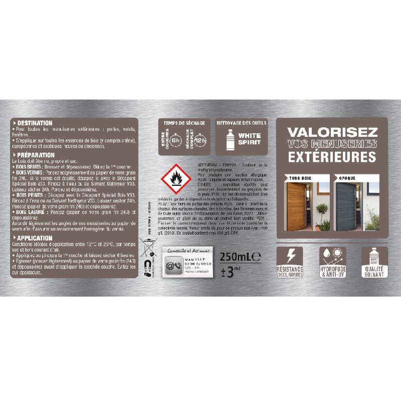 Vernis bois extérieur V33 - haute protection, incolore mat, 0.25L - anti-UV et anti-chocs_4