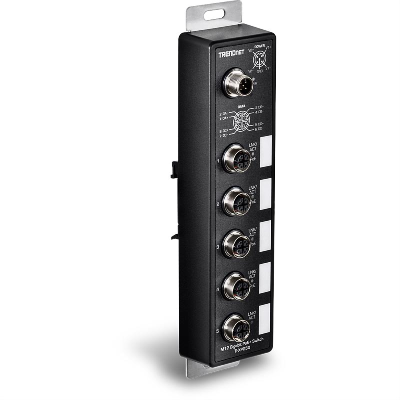 TRENDnet TI-XPG50 Switch ferroviaire industriel, EN50155 M12 Gigabit PoE+ à 5 ports_4