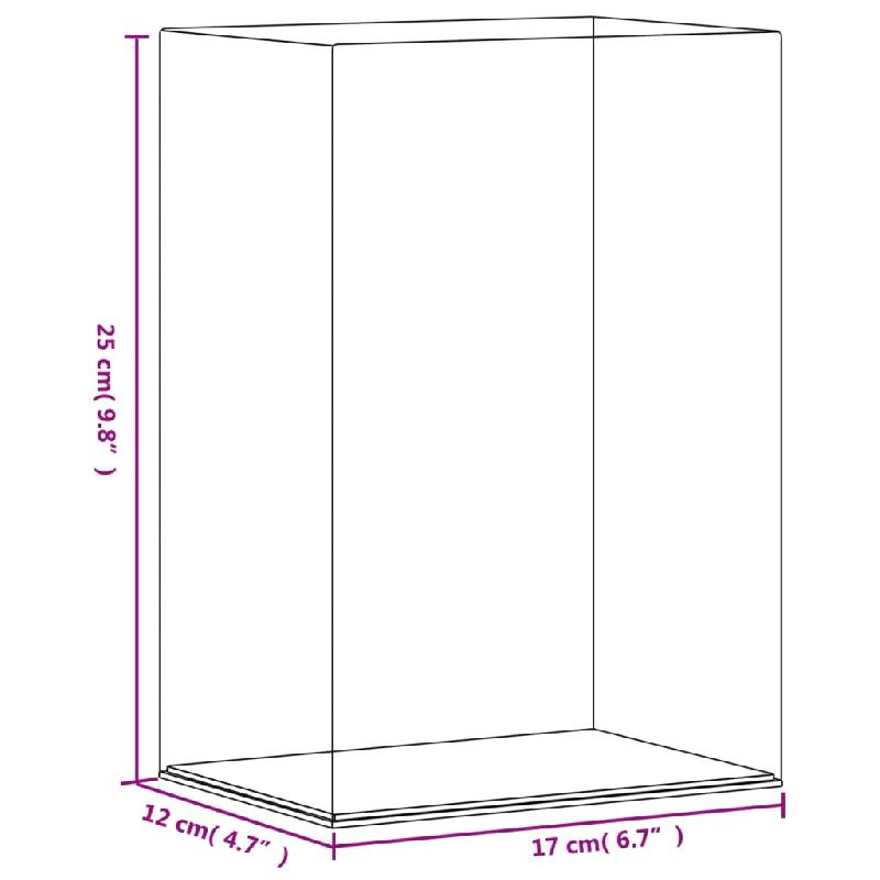 Vidaxl boîte d'affichage transparente 17x12x25 cm acrylique 154897_4