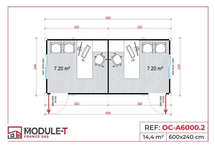 Bureau de chantier modulaire en kit - Avec ou sans sanitaire - Temporaire ou durable_4