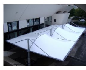 Préau 202m2 - 3 structures juxtaposées sur 4 poteaux_4