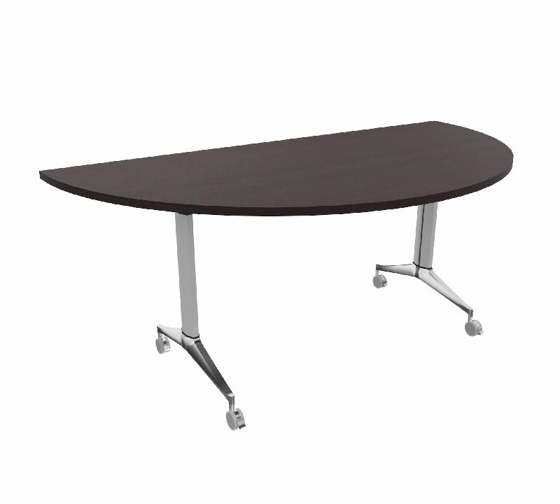 Table de réunion ½ lune Net - Mobel Linea - Alu, Wenge_4