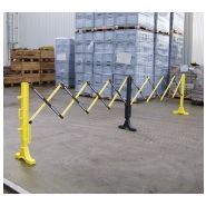 Barrière extensible 2m - en plastique, légère et maniable, coloris rouge/blanc ou noir/jaune_4