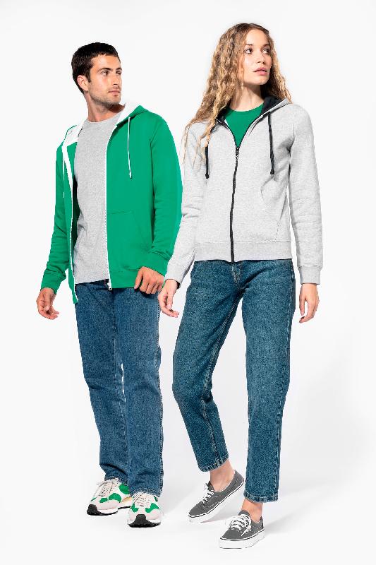 Sweat-shirt zippé à capuche contrastée femme - Kariban - Réf: K467 - 280 g/m² - Intemporel et ultra confortable_4
