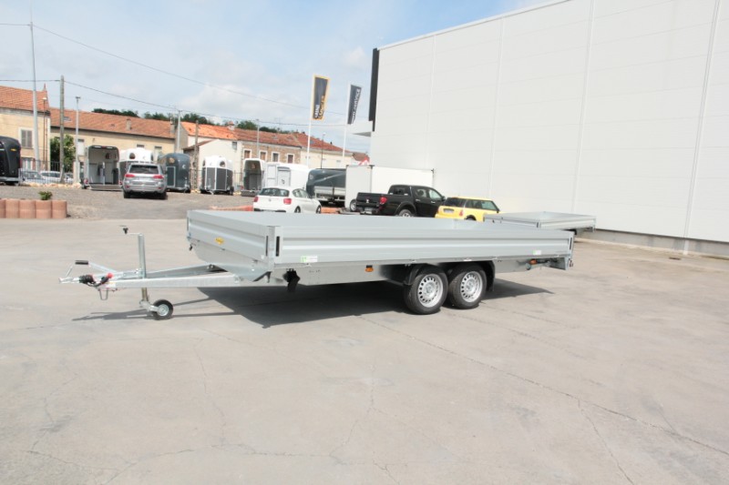 Remorque plateau HUMBAUR HN 255225 GR - 2 essieux, roues surbaissées, ridelles alu_4