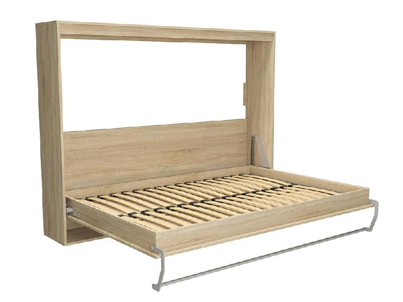 Armoire lit horizontale escamotable STRADA-V2 en chêne - Couchage 140x200 cm - Ultra plate et gain de place_4