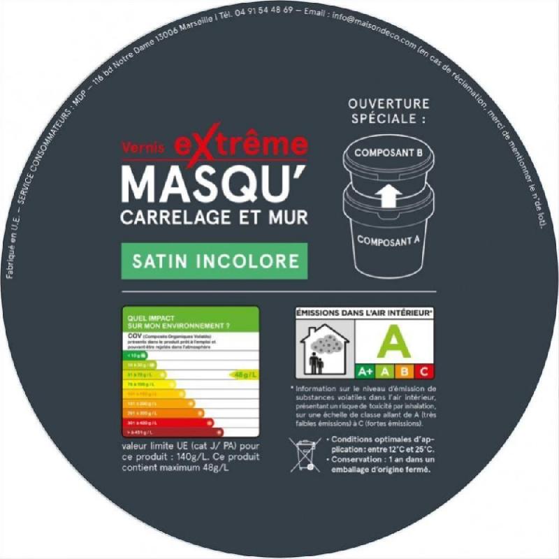 Vernis masqu'carrelage et mur MAISON DECO - transparent - 0.3 L - protection extrême pour cuisine et salle de bain_4