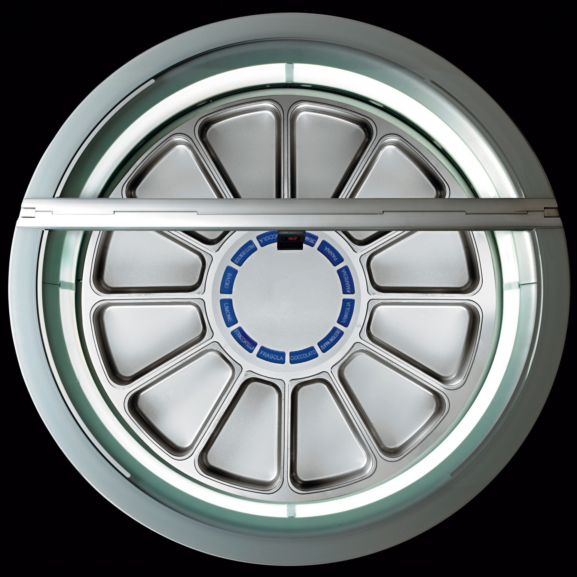 Vitrine crème glacée ronde - diamètre 135 ou 150 cm - design circulaire et tournant_4