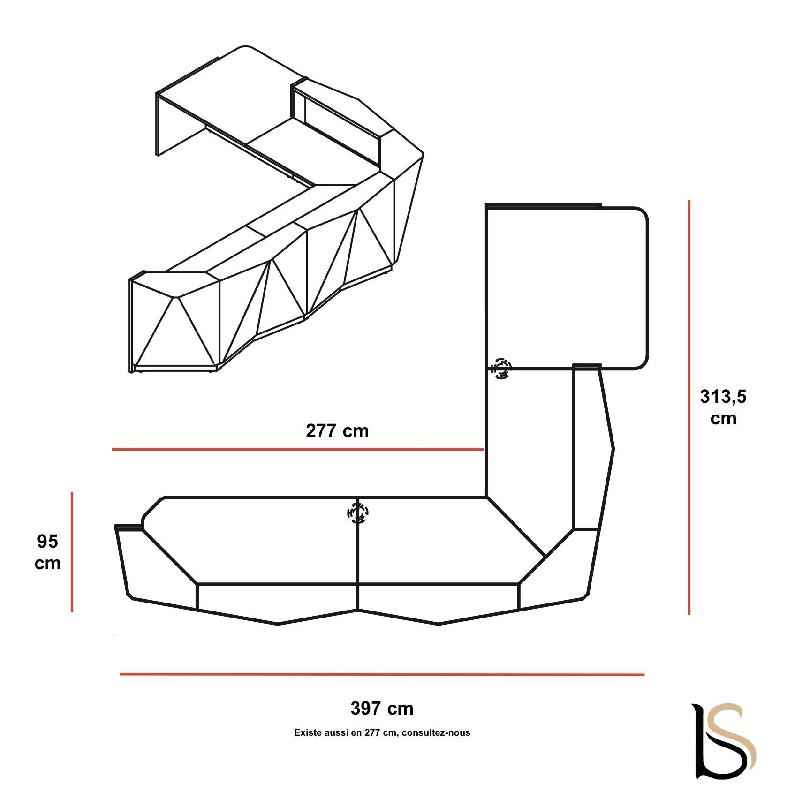 Grande banque d'accueil lumineuse Alpa - MDD - Blanc brillant, Droite_4