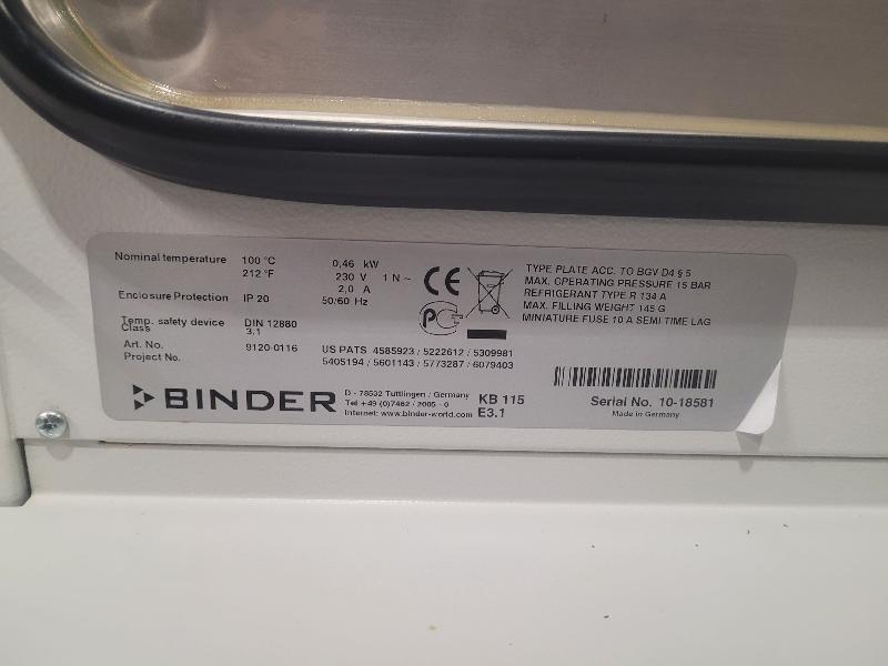 Incubateur / étuve réfrigéré BINDER KB-115 avec convection forcée 100°C_4
