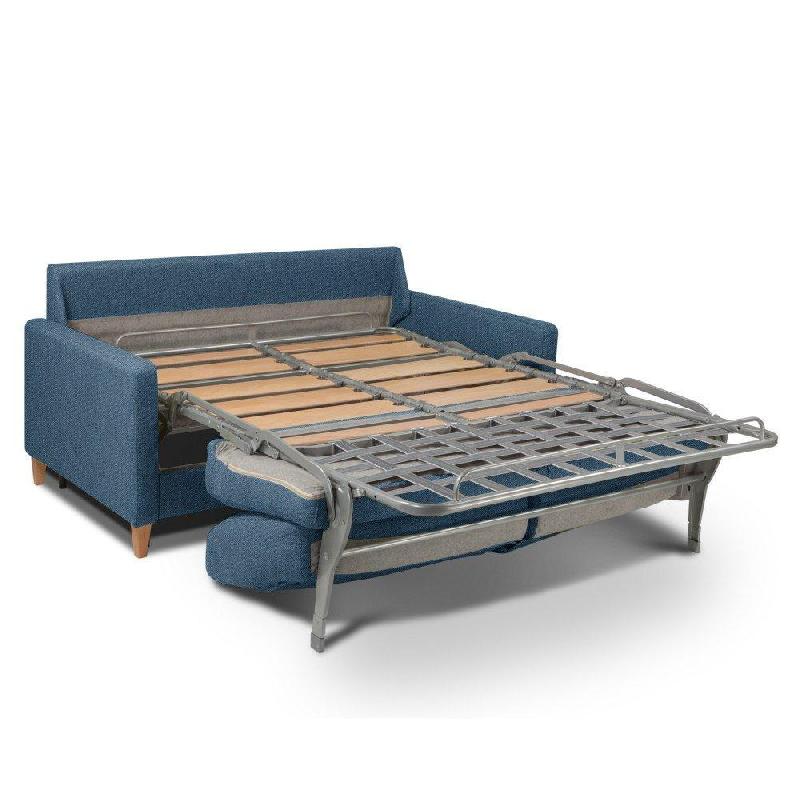 Canapé convertible OGGETTO - Matelas 16 cm - Système express - Sommier à lattes 140 cm - Tweed bleu azur - RENATONISI_4