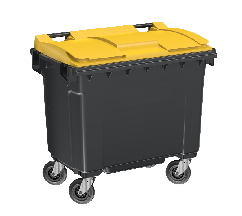Conteneur 660 L Frontal - Fabrication Française - PEHD injecté - Norme EN 840 - 4 roues 160 mm dont 2 freinées_4