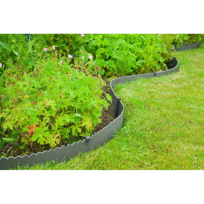 Nature bordure de jardin décorative 0,13x12 m 3 mm gris 446392_4