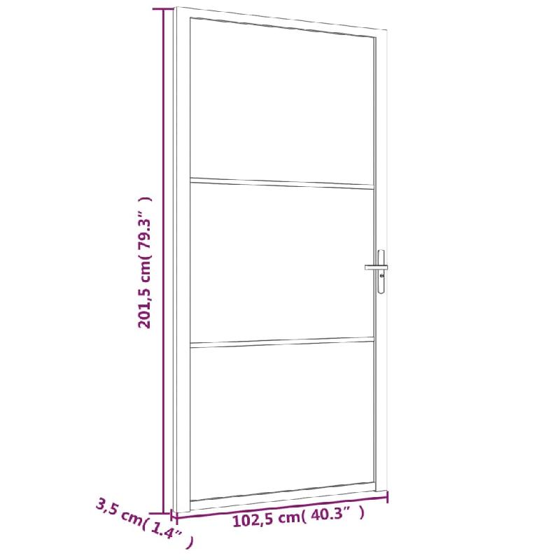 Vidaxl porte intérieure 102,5x201,5 cm noir verre mat et aluminium 350555_4