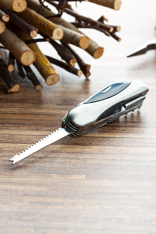 Couteau de poche 11 fonctions en métal - couleur argenté - poids 52,5 gr_4