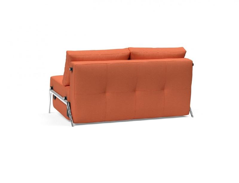 INNOVATION LIVING - Canapé design convertible Cubed 02 Alu 200x140 cm - Tissu rouille Argus_4