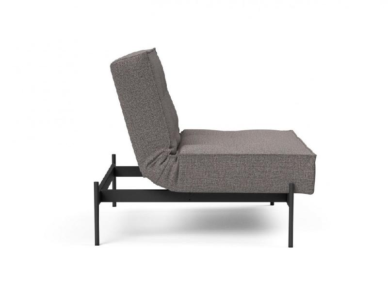 Fauteuil convertible design SPLITBACK - Innovation Living - Mixed Dance Grey - Couchage 90x115 cm - Pieds en acier noir mat_4