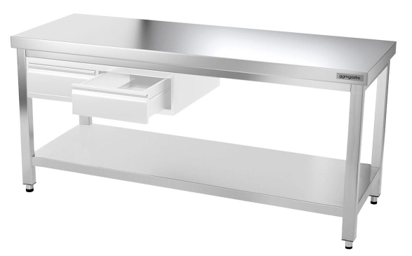 Tables Inox centrales Premium avec Etagère - P 600 mm | Ggm - 1500_4