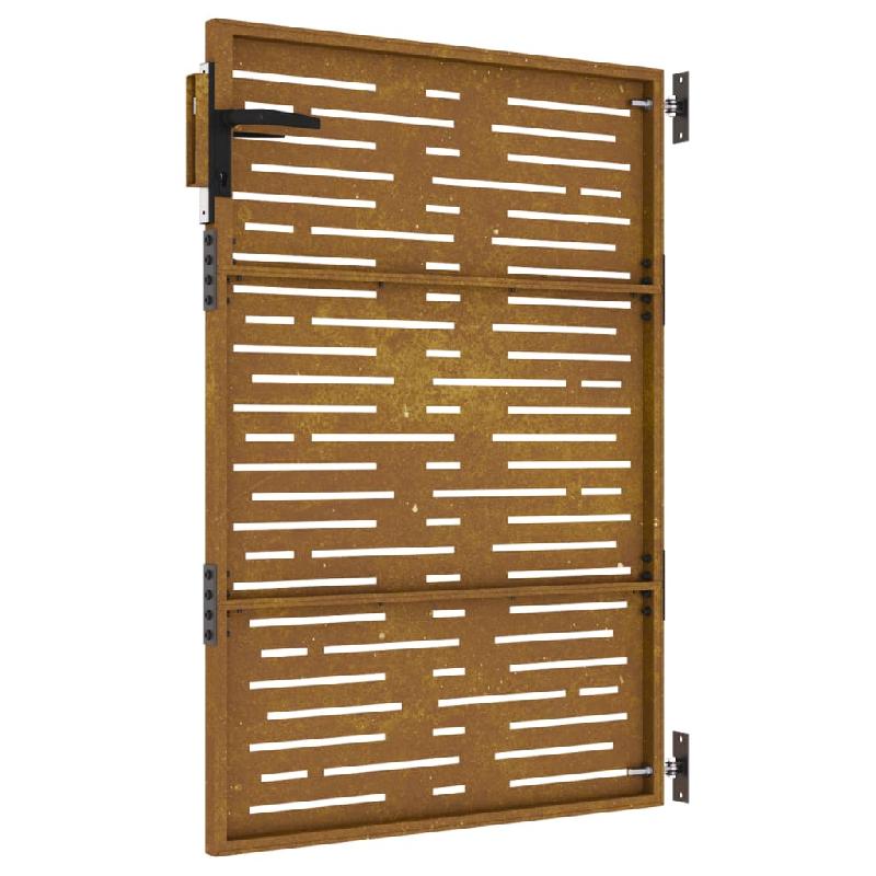 Vidaxl portail de jardin 85x125 cm acier corten conception de carré 153246_4