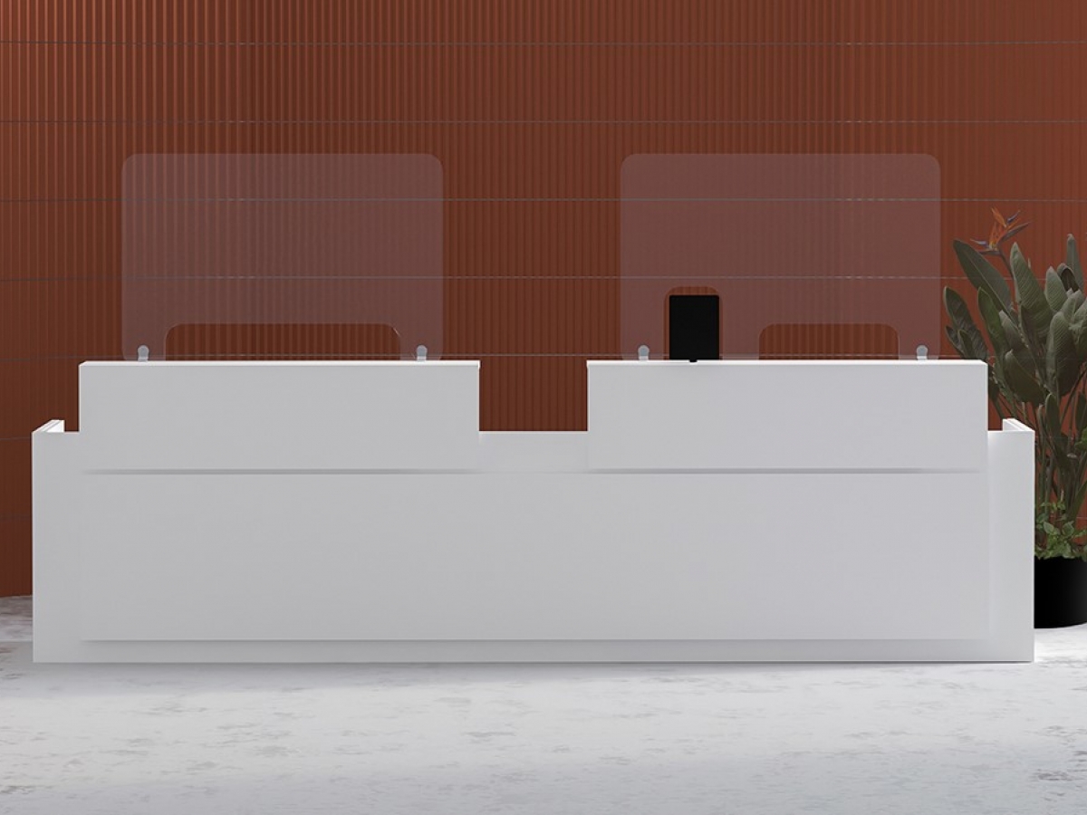 Banque d'accueil droite classique en bois - AVANT, design adaptable à tout environnement_4