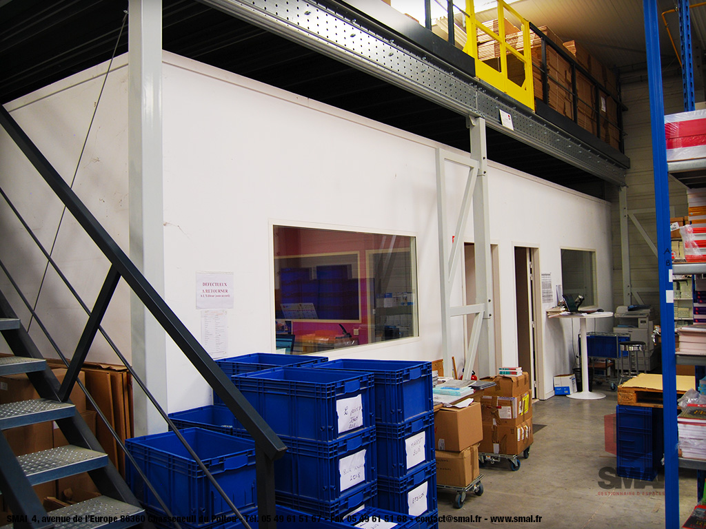 Plateforme / mezzanine industrielle - Cloisons modulaires pour bureaux - Multi-niveaux - Charge jusqu'à 1000 kg/m²_4