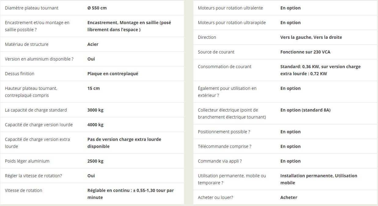 Plateau tournant ø 5,5 m - Pre-Motion - Hauteur : 15 cm - Version intérieure et extérieure_4