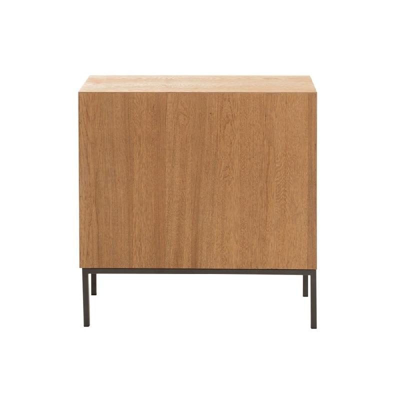 Buffet design BOZA - 2 portes - Bois naturel massif - Style industriel_4