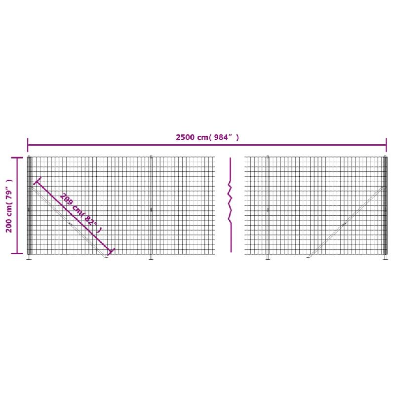 Vidaxl clôture en treillis métallique avec bride anthracite 2x25 m 154318_4