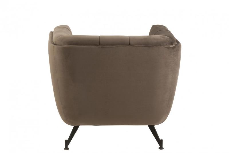Fauteuil lounge Marianah gris foncé - style contemporain avec assise capitonnée en velours_4