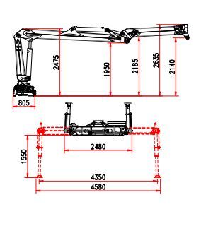 R 150 MS2 Grue auxiliaire - Bob Spa - Capacité de levage 150 kNm - Non repliable avec extensions hydrauliques_4