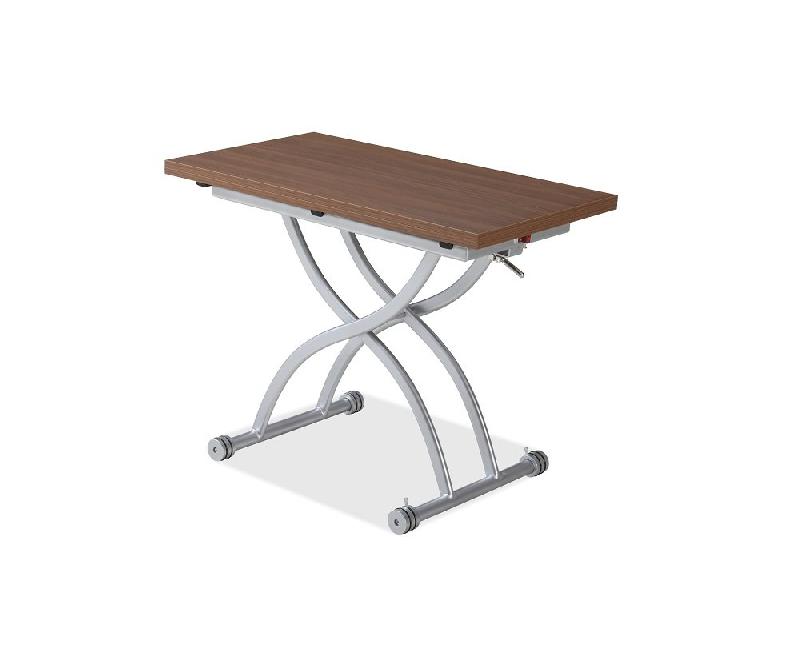 Table relevable extensible HIRONDELLE compacte finition noyer 100 x 57/114 cm_4